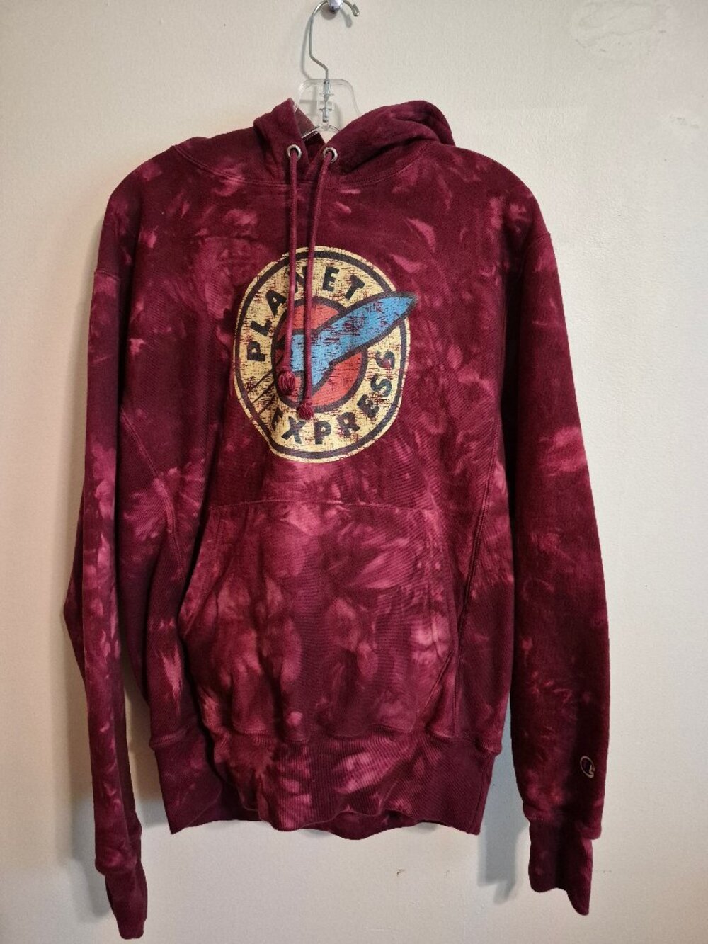 Unique Champion Reverse Weave Tie‎ Dye Plant Express Logo Hoodie Y2K Unisex